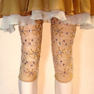 LEGGINGS beaded LEG-8 Nude M for sizes 2 to 8 NWT
